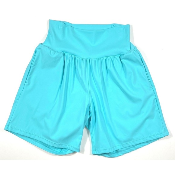 Halara SoftlyZero Airy 2-in-1 Yoga Shorts Loka Blue Medium NWT Pockets - Picture 2 of 8